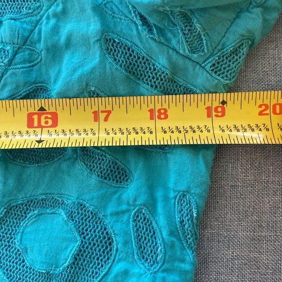 Chico’s turquoise color embroidered jacket blazer - Picture 6 of 7